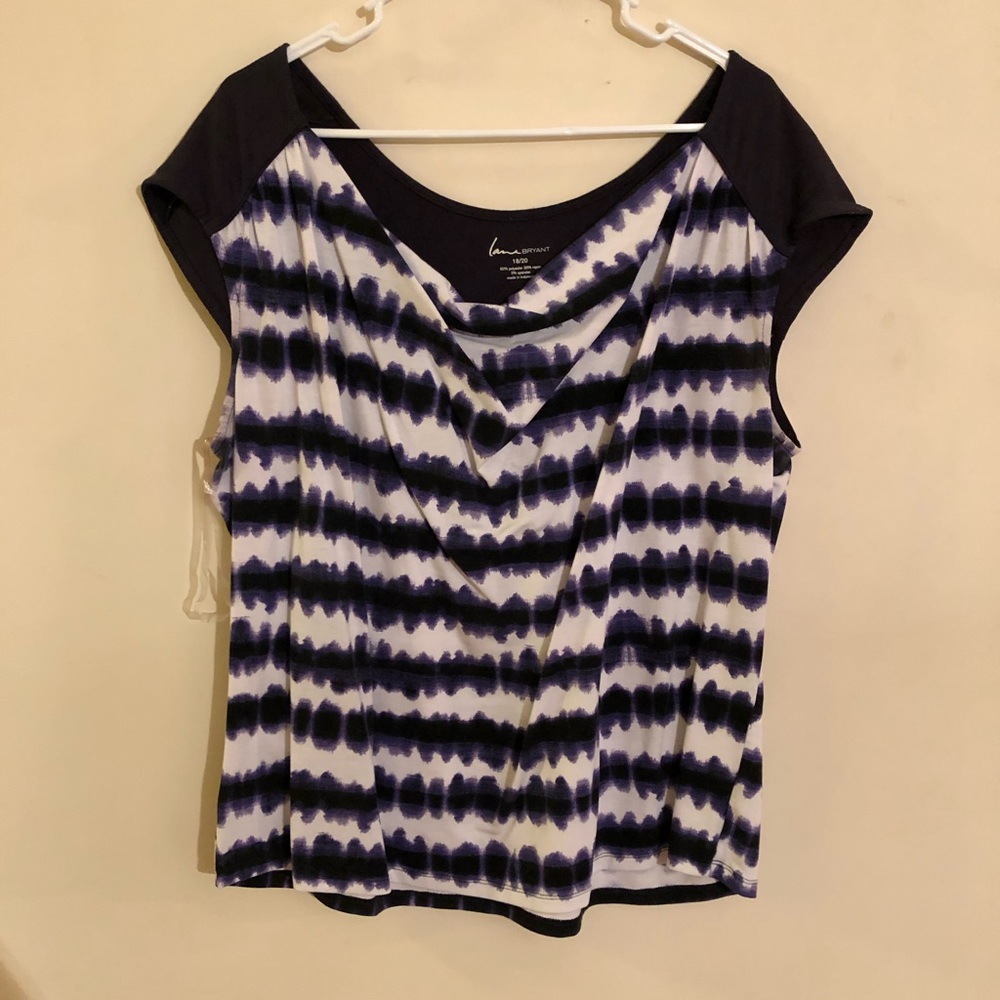 Purple and white Lane Bryant shirt/blouse Sz 18/20